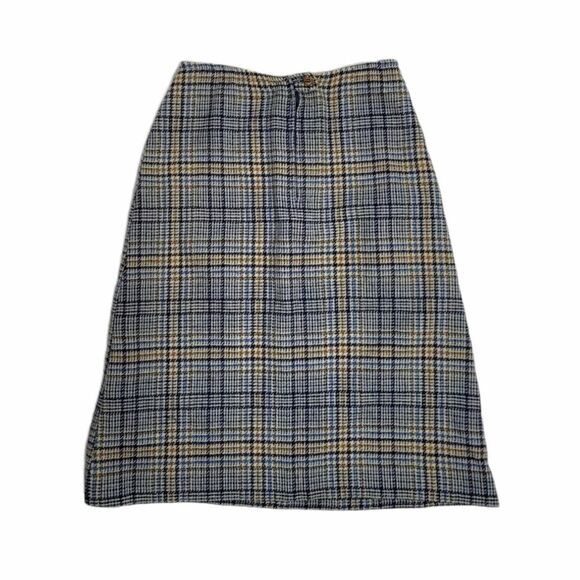 VINTAGE 70s skirt Pendleton plaid dark academia wool pencil S - Picture 3 of 10